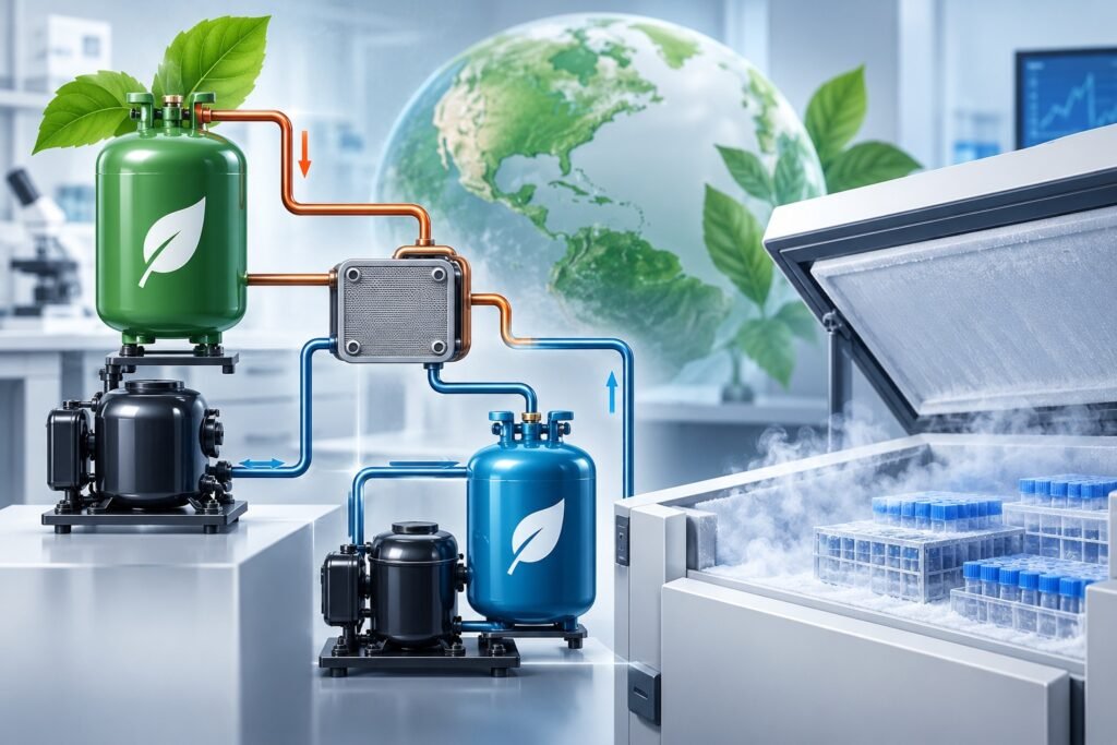 R290/R170 cascade raises COP by up to 40% at -80 °C
